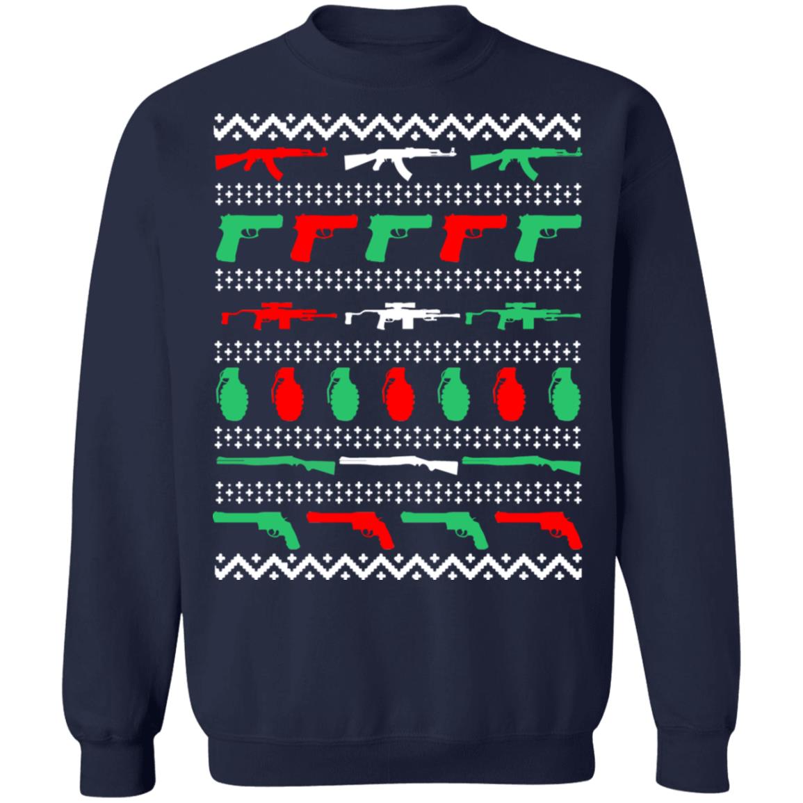 Gun grenade all my favorite things Christmas sweater product image 3