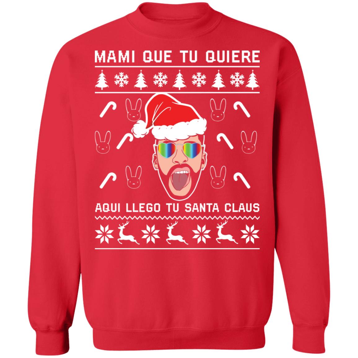 Bad Bunny mami que tu quiere Christmas sweater product image 4