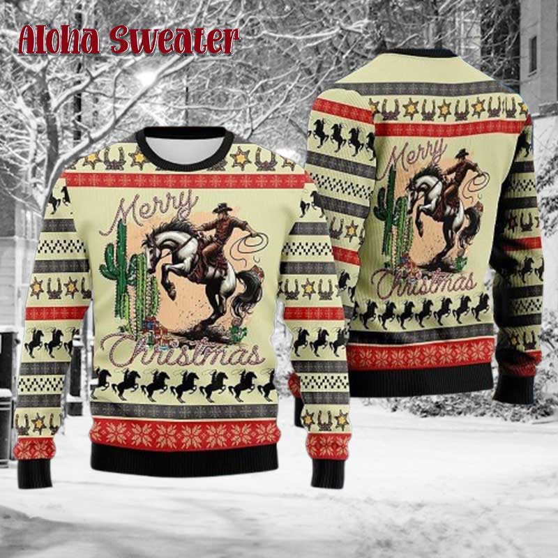 Rodeo Western Cowboy Ugly Christmas Sweater product image