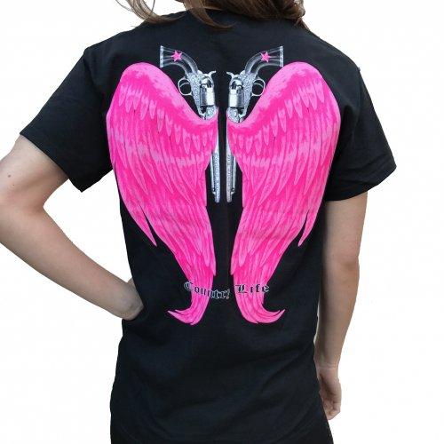Country Life Outfitters Black Pink Wings Guns Vintage - Adult & Kids T-Shirts, Sweatshirts & Hoodies apparel design preview 1