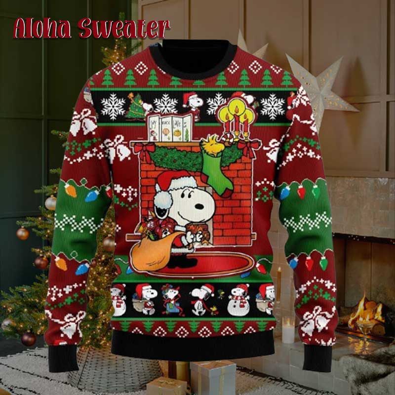 Singing Snoopy And Friend Ugly Christmas Sweater product image 3