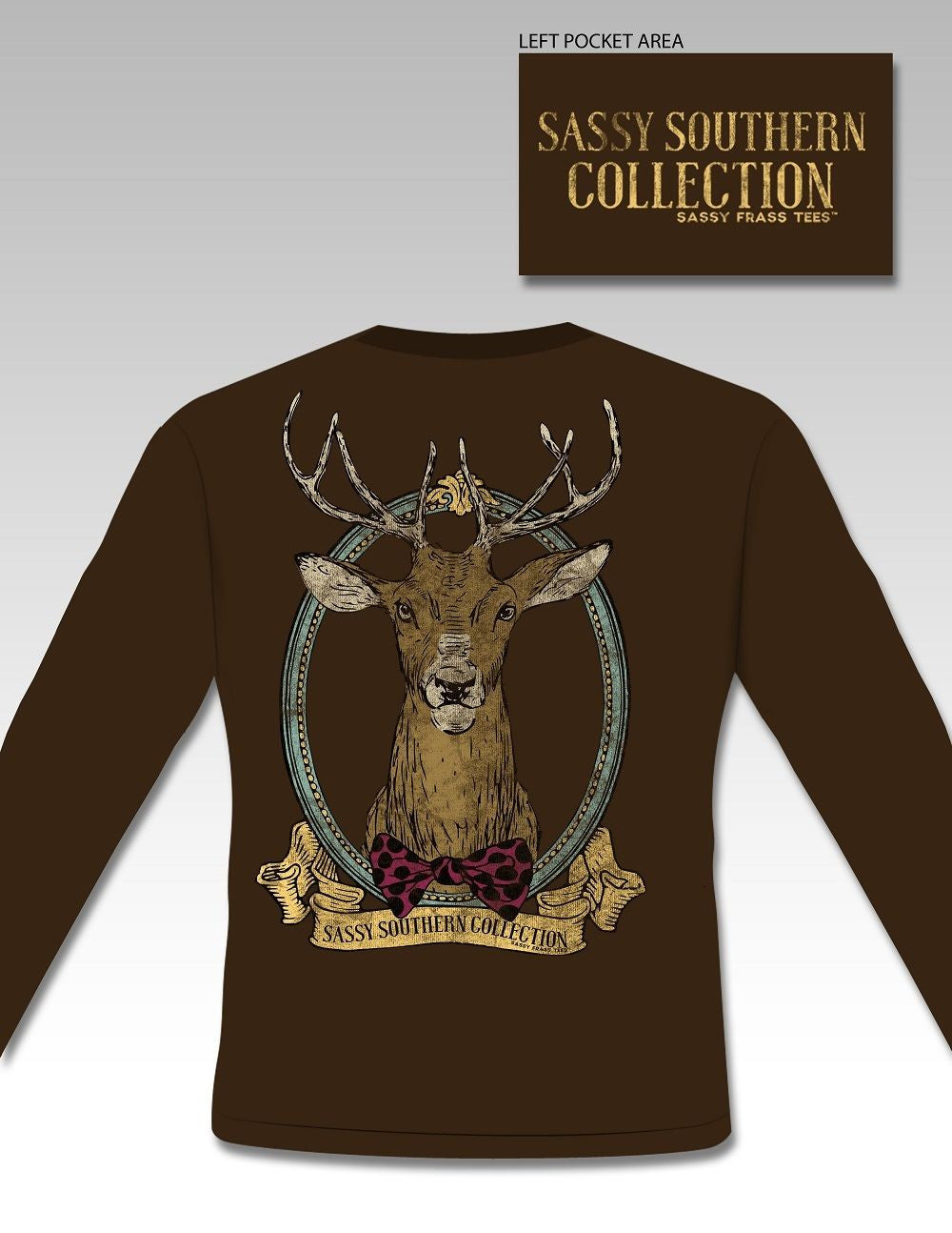 SALE Sassy Frass Collection Preppy Stag Deer Buck Bow - Adult & Kids T-Shirts, Sweatshirts & Hoodies apparel design preview 1