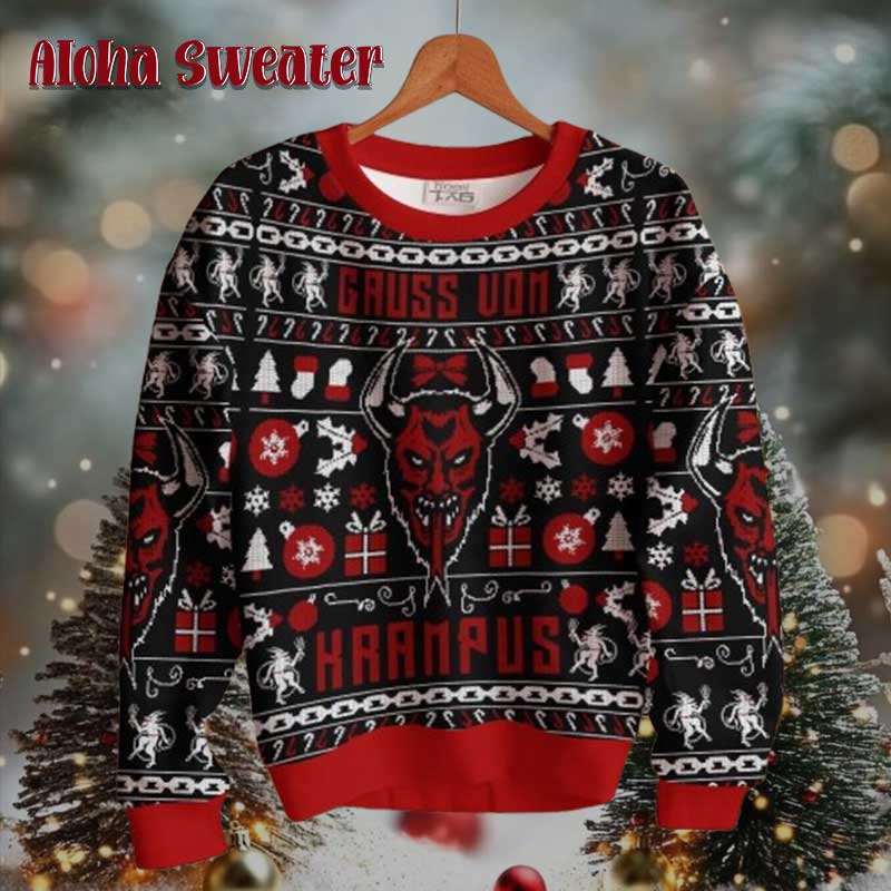 Chibi Design Naughty Brats Krampus Ugly Christmas Sweater product image 5