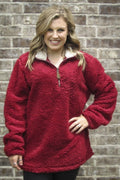 Girlie Girl Preppy C.C Burgundy Sherpa Jacket - Adult & Kids T-Shirts, Sweatshirts & Hoodies apparel design preview 1