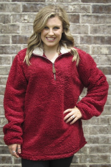 Girlie Girl Preppy C.C Burgundy Sherpa Jacket - Adult & Kids T-Shirts, Sweatshirts & Hoodies apparel design preview 1