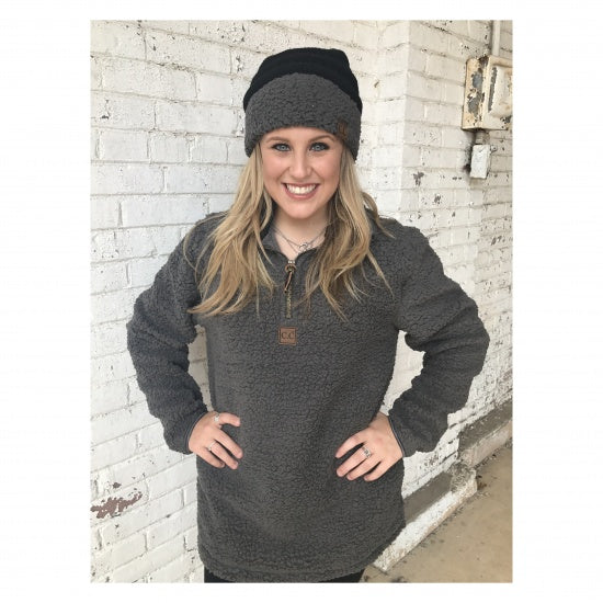 Girlie Girl Preppy C.C Grey Sherpa Jacket - Adult & Kids T-Shirts, Sweatshirts & Hoodies apparel design preview 1