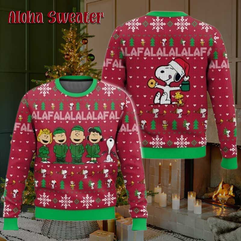 Singing Snoopy And Friend Ugly Christmas Sweater product image