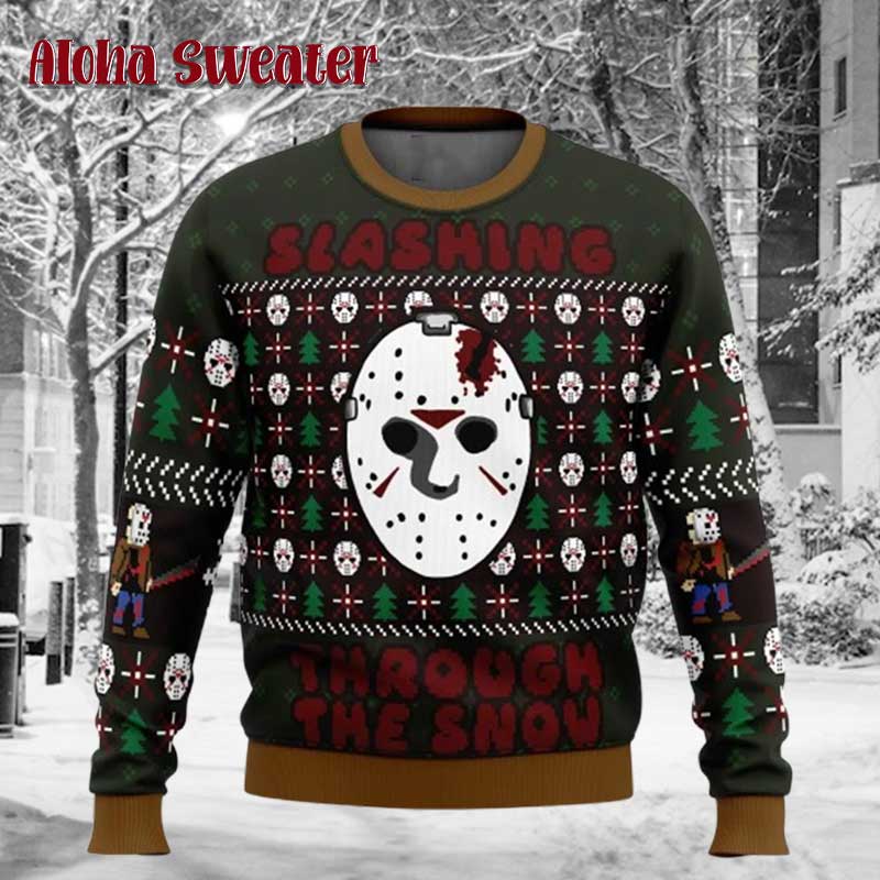 Jason Voorhees Killer Day Ugly Christmas Sweater product image 5