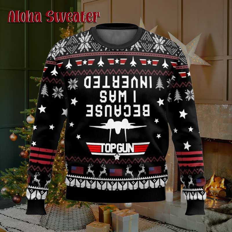 Snowflakes Top Gun Wing Logo Ugly Christmas Sweater product image 2