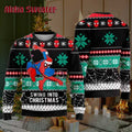 Spider Man Swing Into Christmas Ugly Christmas Sweater product image