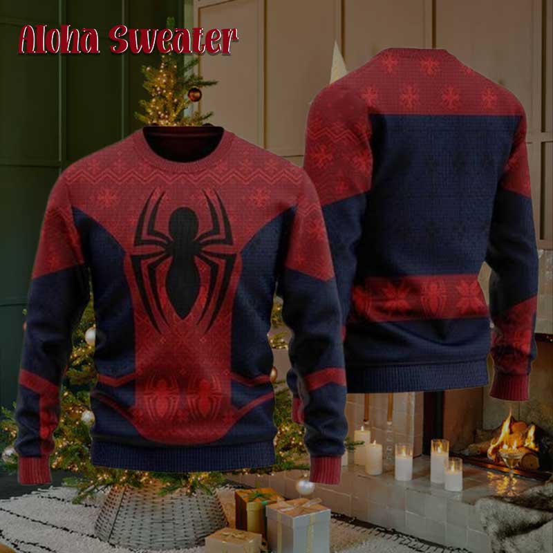 The Red Mask Spider Man Ugly Christmas Sweater product image 3