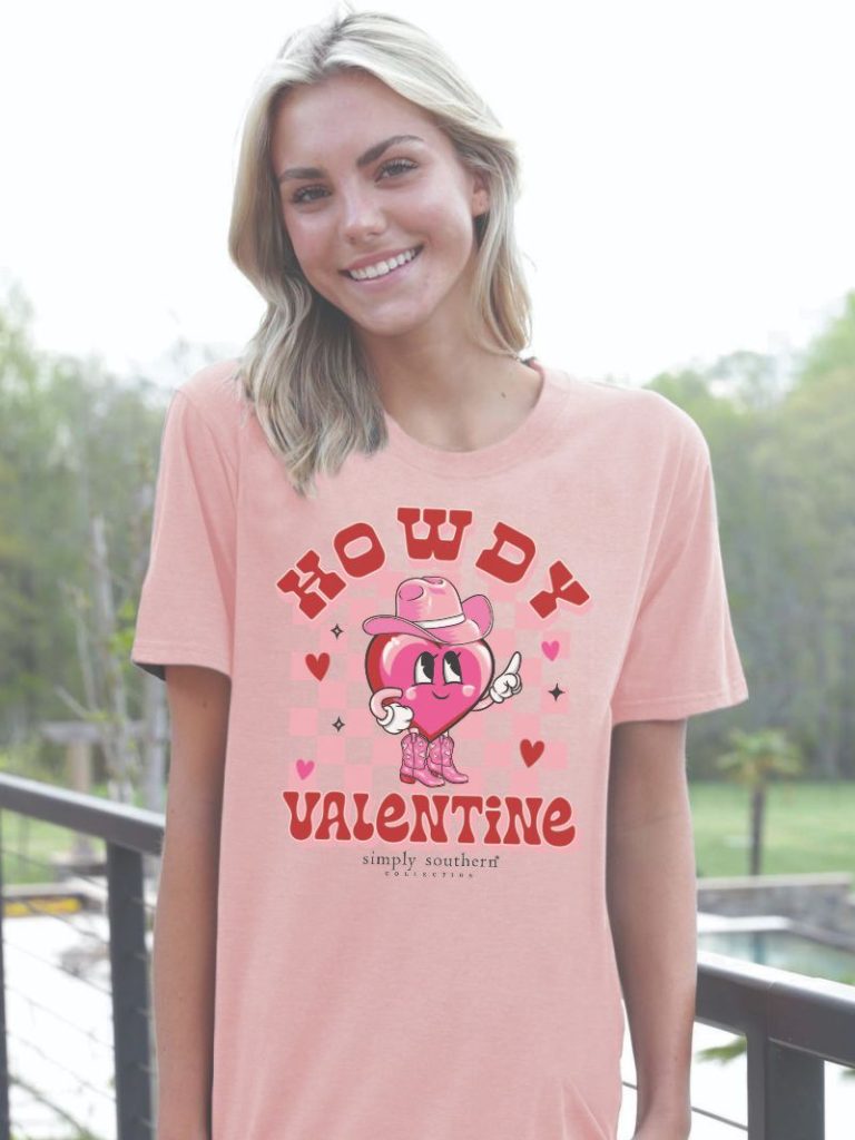 Simply Southern XOXO Howdy Valentine - Adult & Kids T-Shirts, Sweatshirts & Hoodies apparel design preview 1