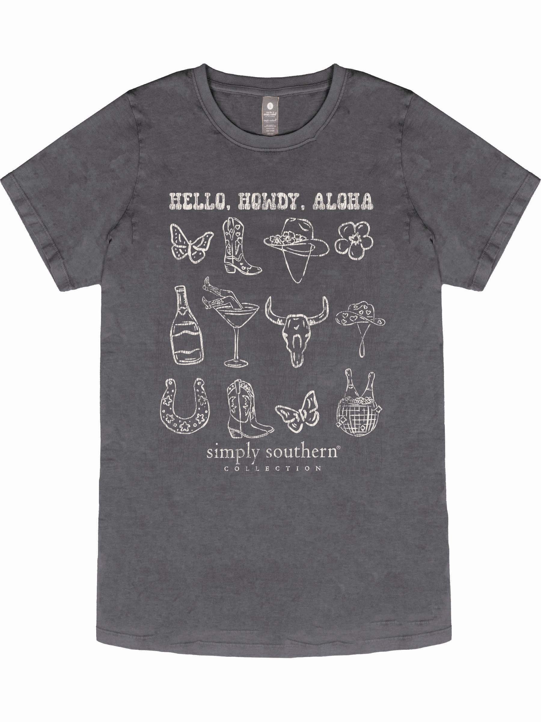 Simply Southern Howdy Washed Coal - Adult & Kids T-Shirts, Sweatshirts & Hoodies apparel design preview 2