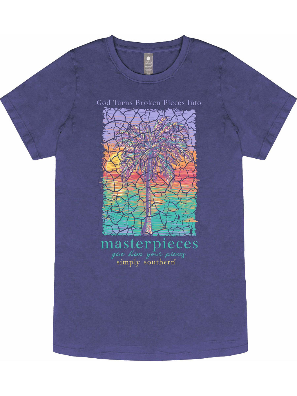 Simply Southern Masterpieces Palm Washed Navy - Adult & Kids T-Shirts, Sweatshirts & Hoodies apparel design preview 2
