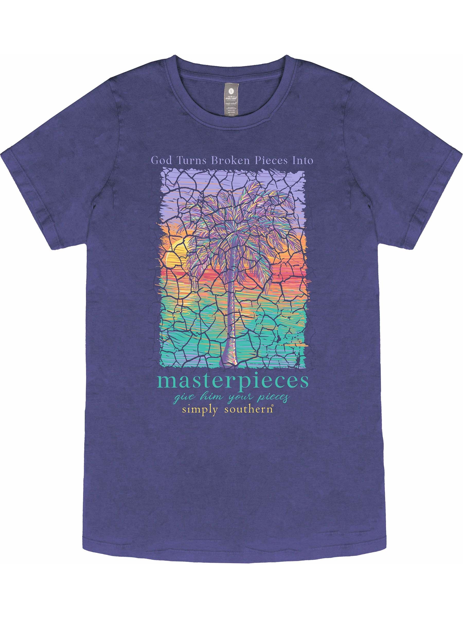 Simply Southern Masterpieces Palm Washed Navy - Adult & Kids T-Shirts, Sweatshirts & Hoodies apparel design preview 2