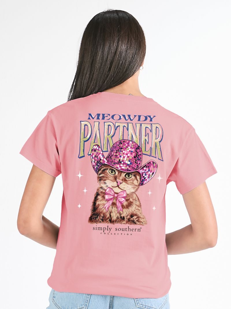 Simply Southern Meowdy Partner Tearose - Adult & Kids T-Shirts, Sweatshirts & Hoodies apparel design preview 1