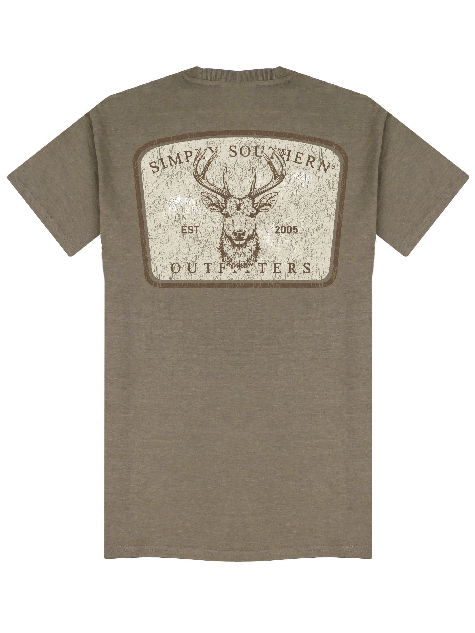 Simply Southern Distressed Buck Deer - Adult & Kids T-Shirts, Sweatshirts & Hoodies apparel design preview 2