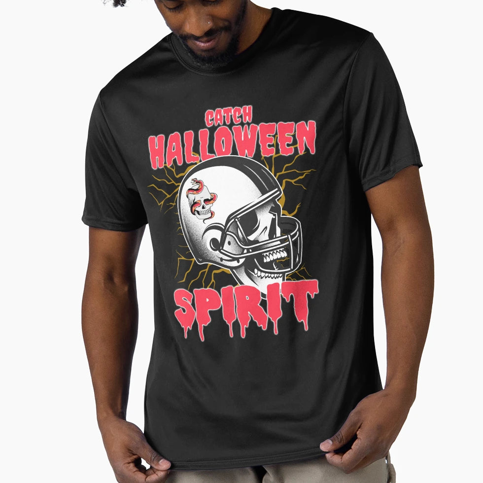 Catch Halloween Spirit Football T-Shirt - Minimalist Print for Adults - T-Shirt, Sweatshirt, Hoodie