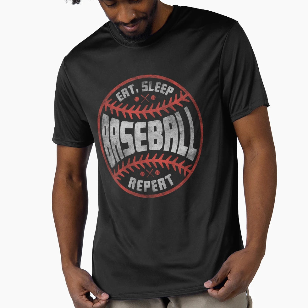 Eat Sleep Baseball Repeat Gift T-Shirt - Fun Novelty Design Men Women - T-Shirt, Sweatshirt, Hoodie