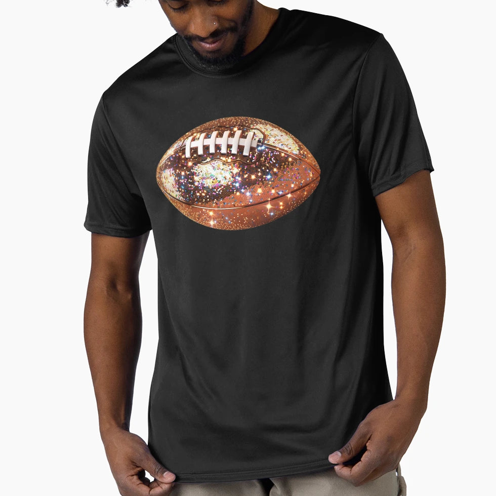 Disco Ball Football T-Shirt - Graphic Print Men Women - T-Shirt, Sweatshirt, Hoodie