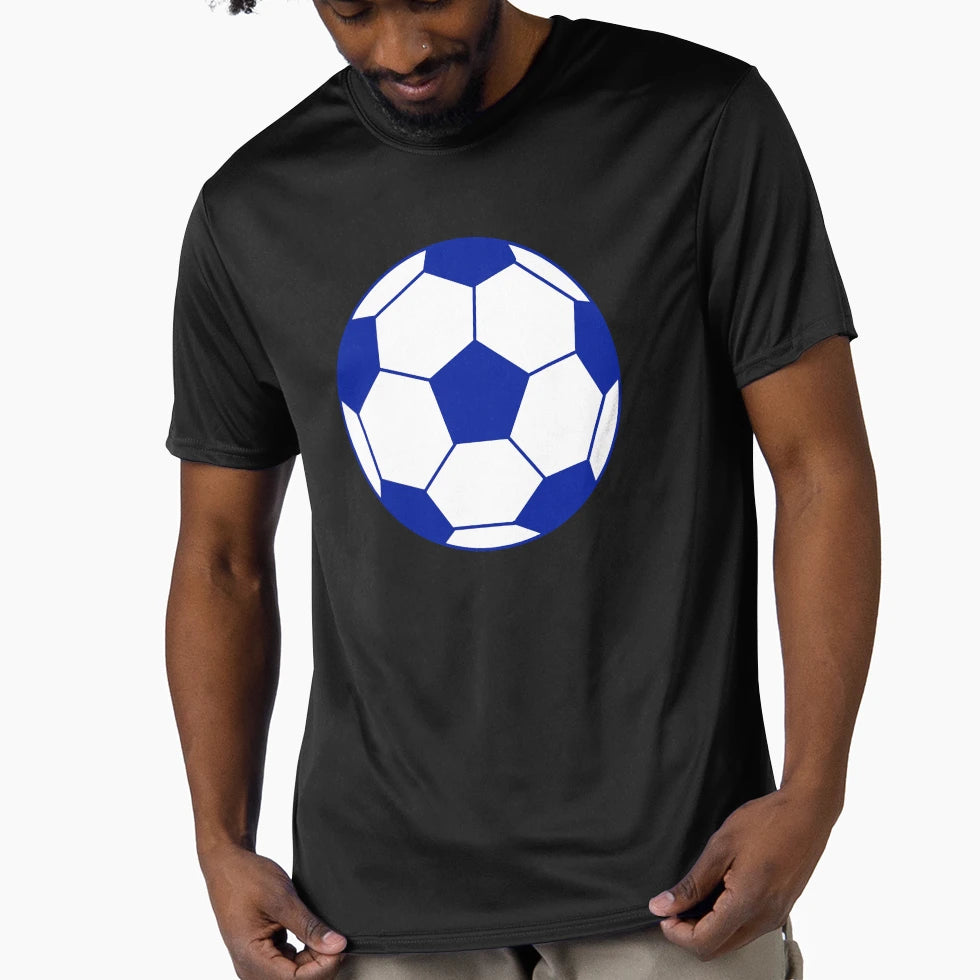 Soccer Ball Blue T-Shirt - Aesthetic Graphic Unisex - T-Shirt, Sweatshirt, Hoodie