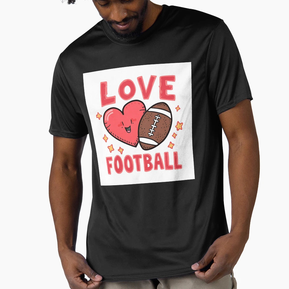 Love Football T-Shirt - Minimalist Print for Adults - T-Shirt, Sweatshirt, Hoodie
