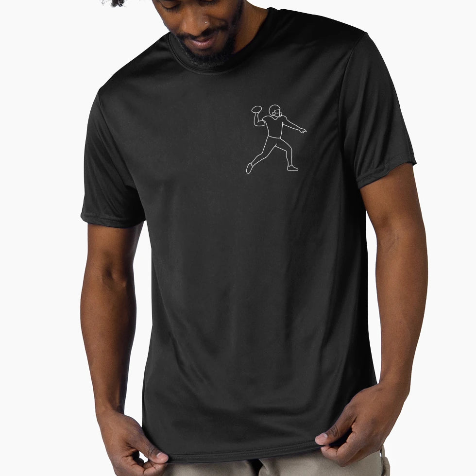 Minimalist Football Player Line Art T-Shirt - Custom Art Print for Adults - T-Shirt, Sweatshirt, Hoodie