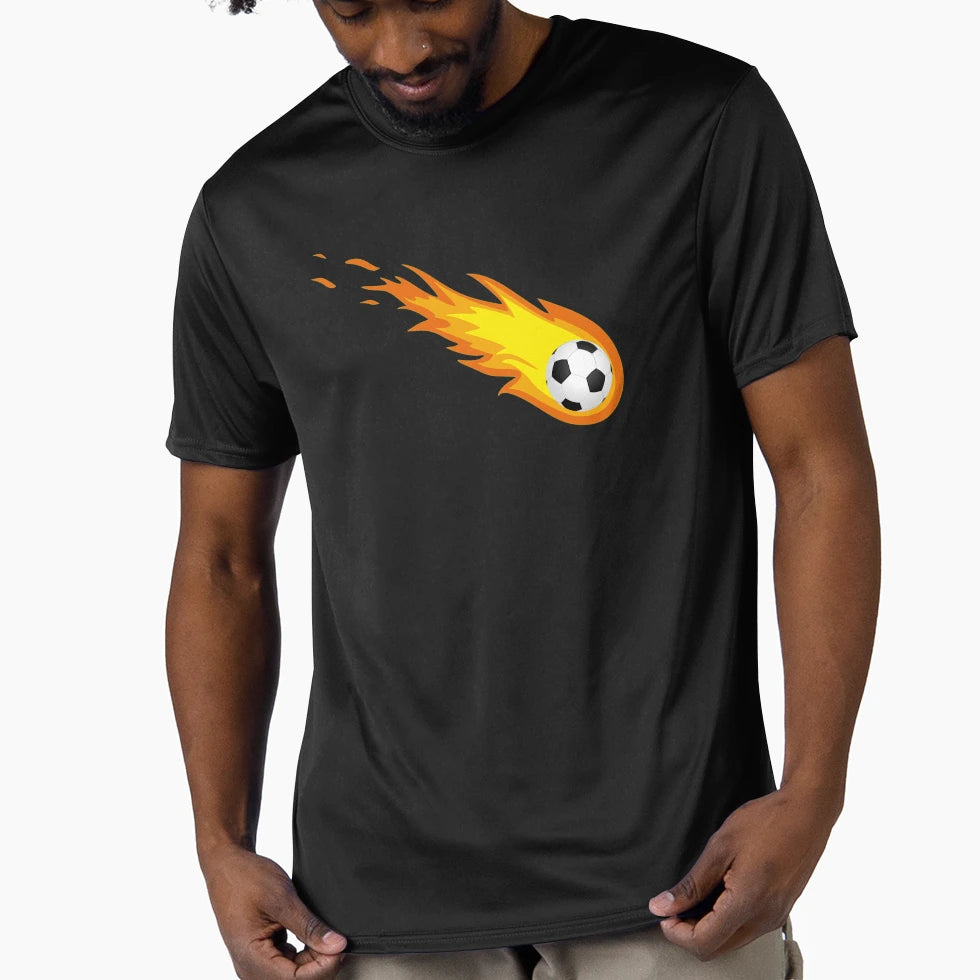 Fire Soccerball Fireball Made Me Do It T-Shirt - Trendy Graphic for Adults - T-Shirt, Sweatshirt, Hoodie