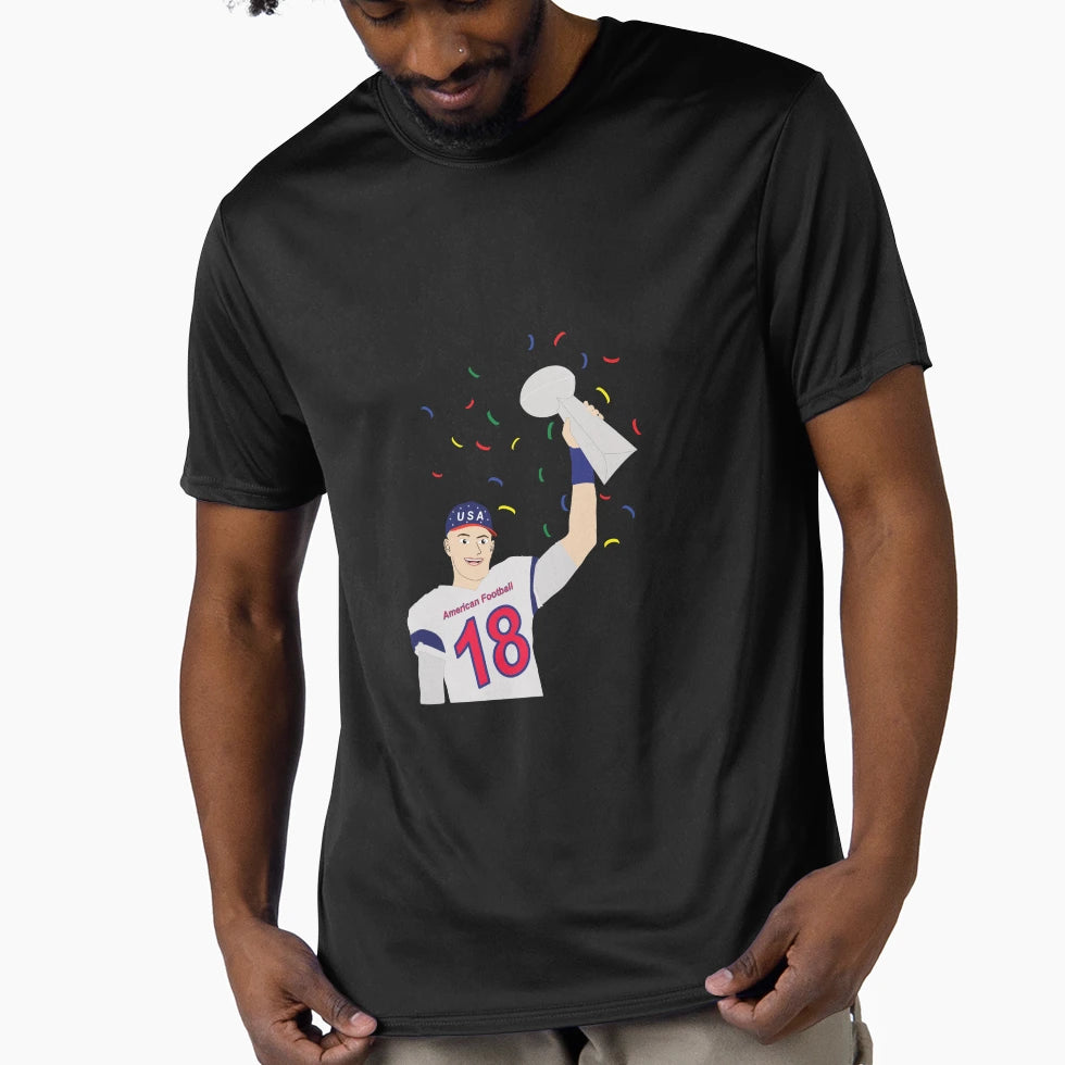 American Football Player Raising T-Shirt - Casual Everyday Wear Men Women - T-Shirt, Sweatshirt, Hoodie