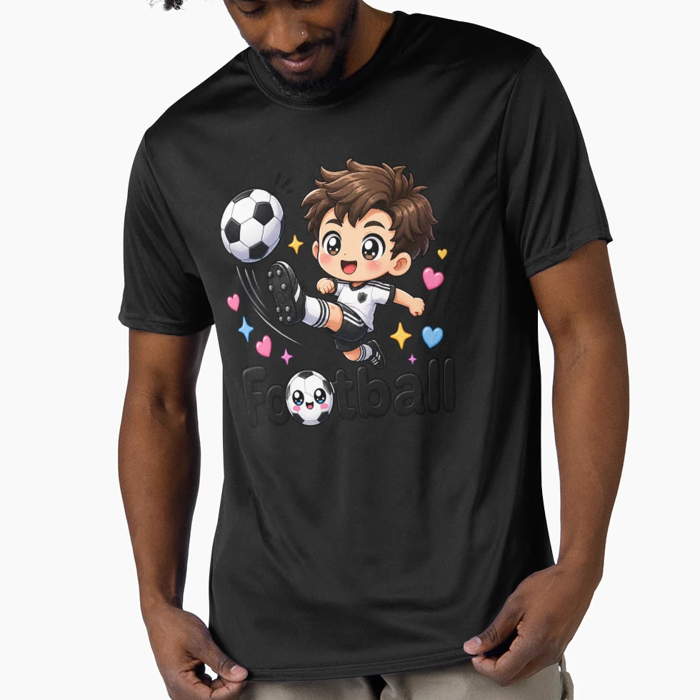 Kawaii Football Player Anime Chibi T-Shirt - Graphic Print Men Women - T-Shirt, Sweatshirt, Hoodie
