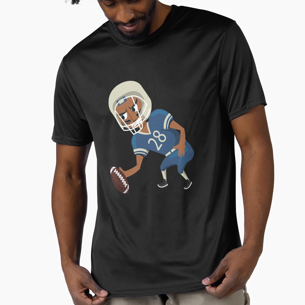 Star American Football Player Center T-Shirt - Aesthetic Graphic Men Women - T-Shirt, Sweatshirt, Hoodie