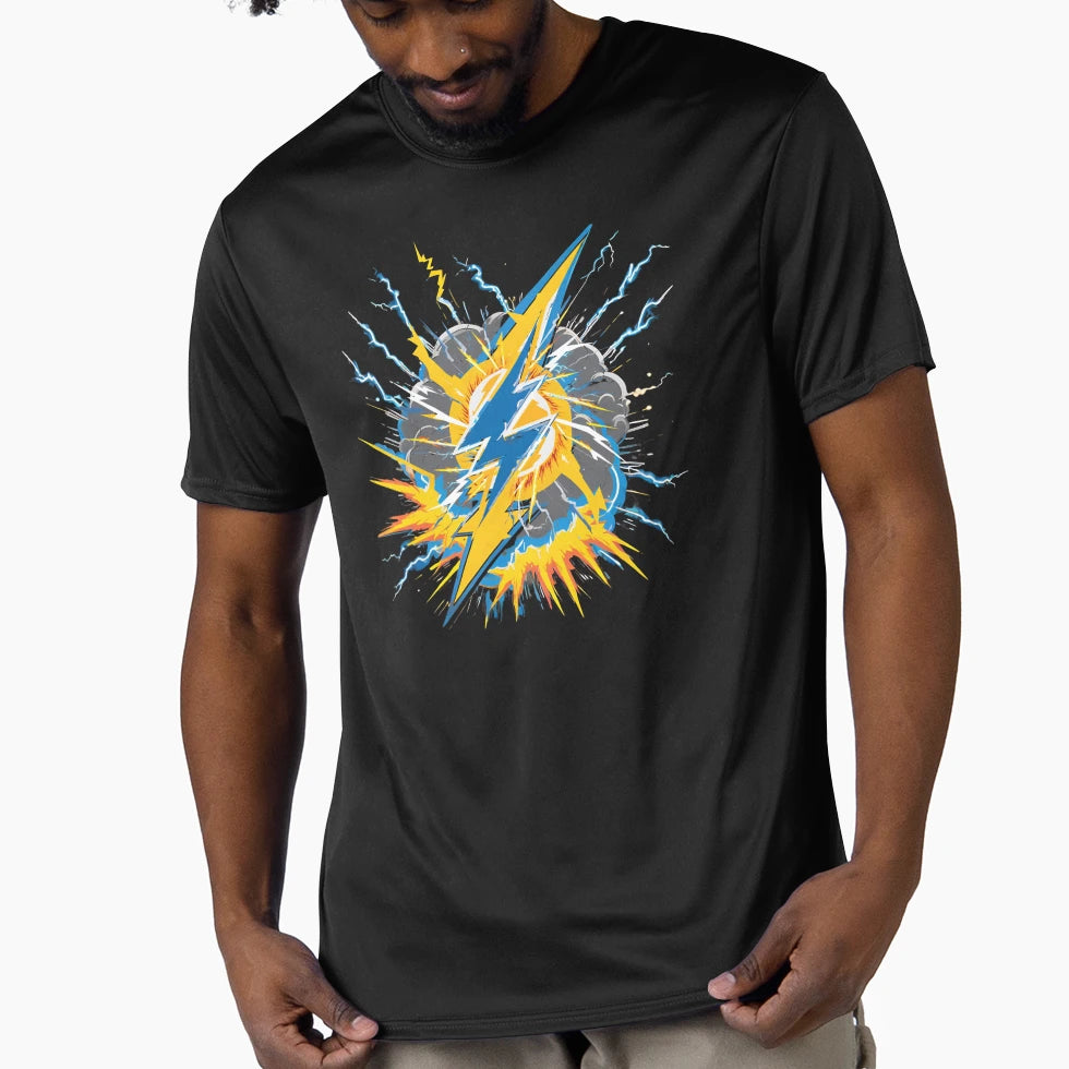 Thunderbolt Explosion High Energy Lightning T-Shirt - Graphic Print Unisex - T-Shirt, Sweatshirt, Hoodie