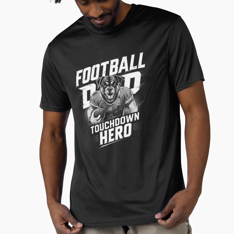 Football Dad Touchdown Hero T-Shirt - Custom Art Print Men Women - T-Shirt, Sweatshirt, Hoodie