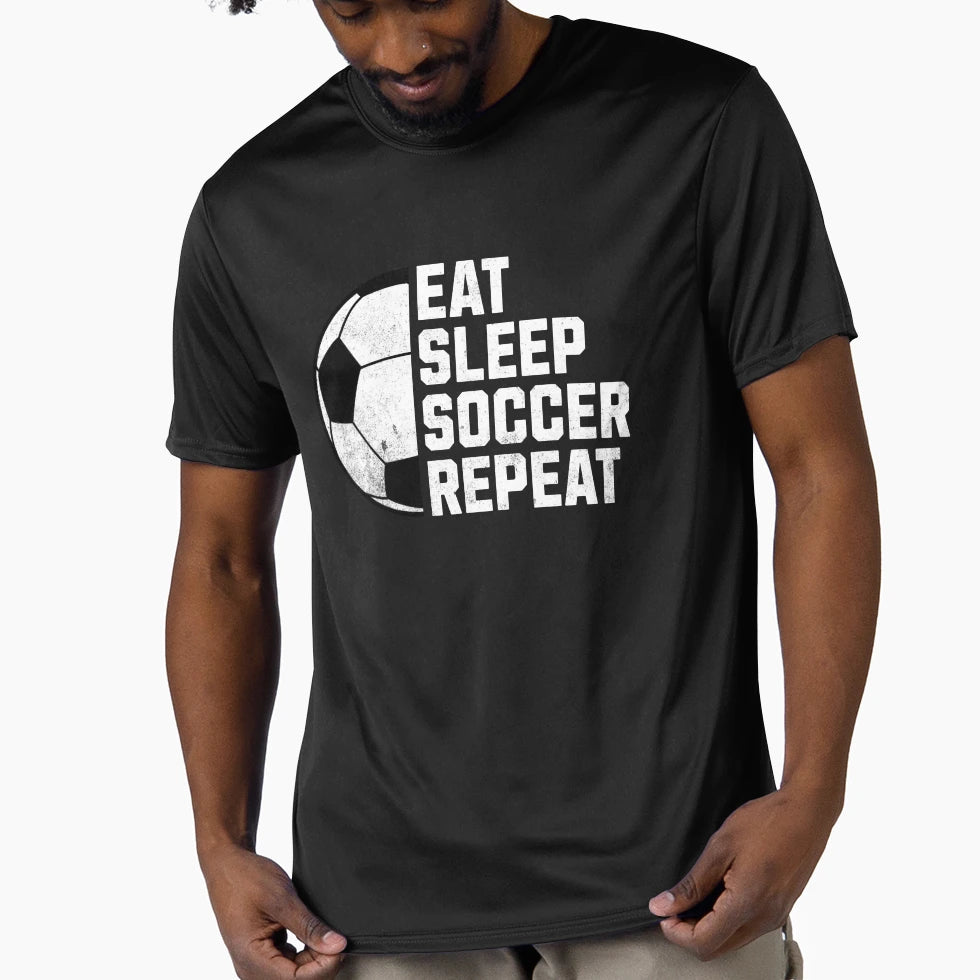 Eat Sleep Soccer Repeat T-Shirt - Casual Everyday Wear for Adults - T-Shirt, Sweatshirt, Hoodie