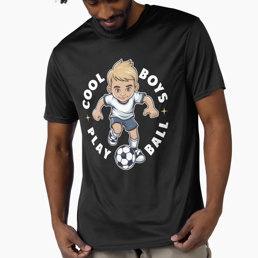 Play Ball Soccer Player Cartoon T-Shirt - Novelty Apparel for Adults - T-Shirt, Sweatshirt, Hoodie