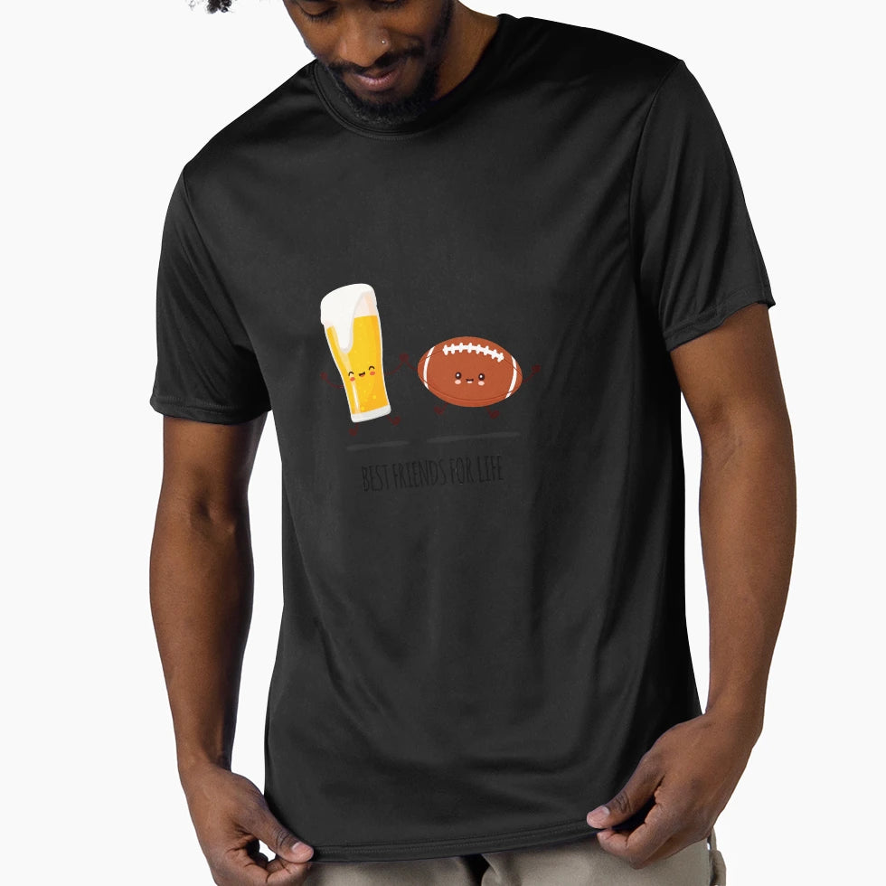 Beer And Football Best Friends T-Shirt - Casual Everyday Wear Unisex - T-Shirt, Sweatshirt, Hoodie