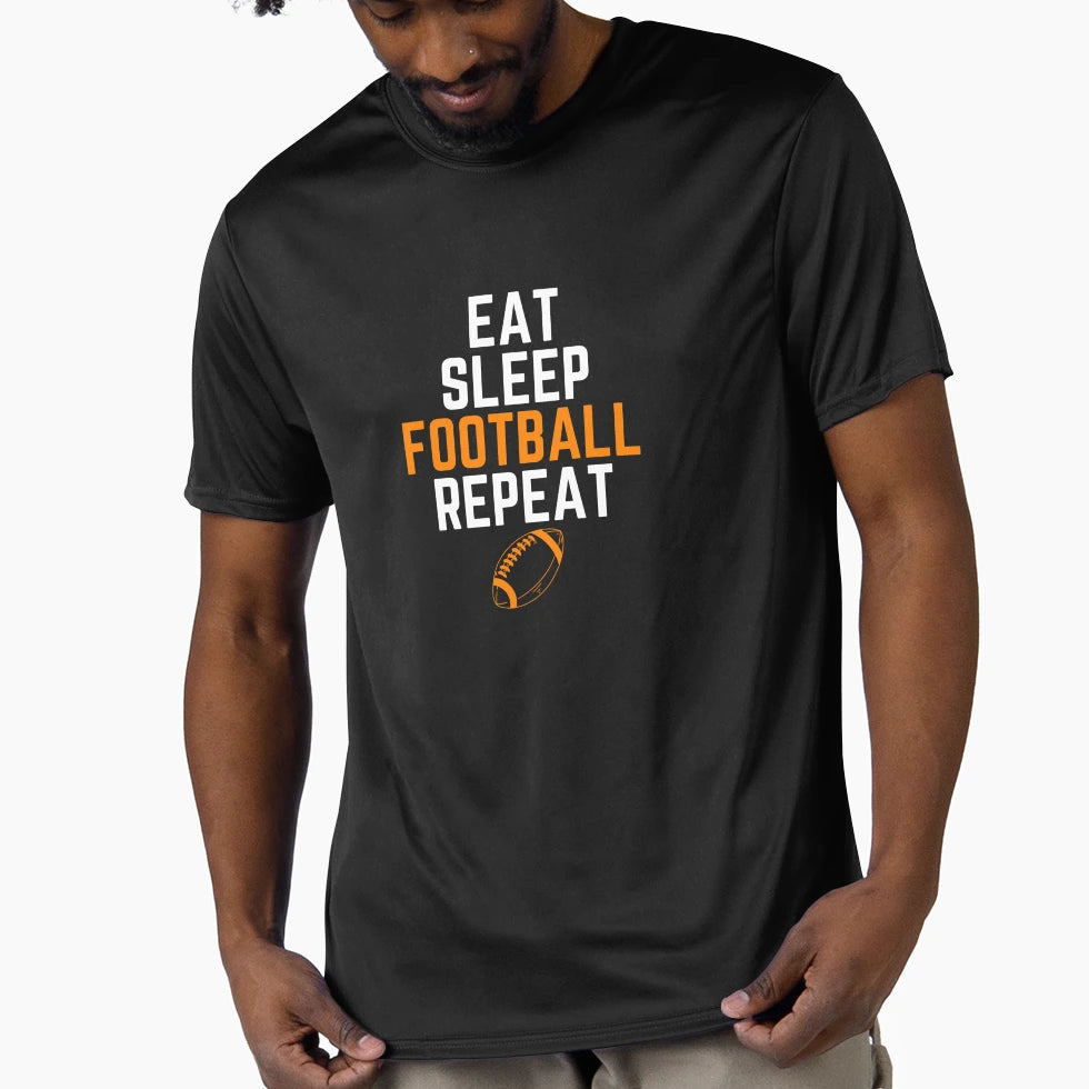 Eat Sleep Football Repeat T-Shirt - Novelty Apparel Men Women - T-Shirt, Sweatshirt, Hoodie