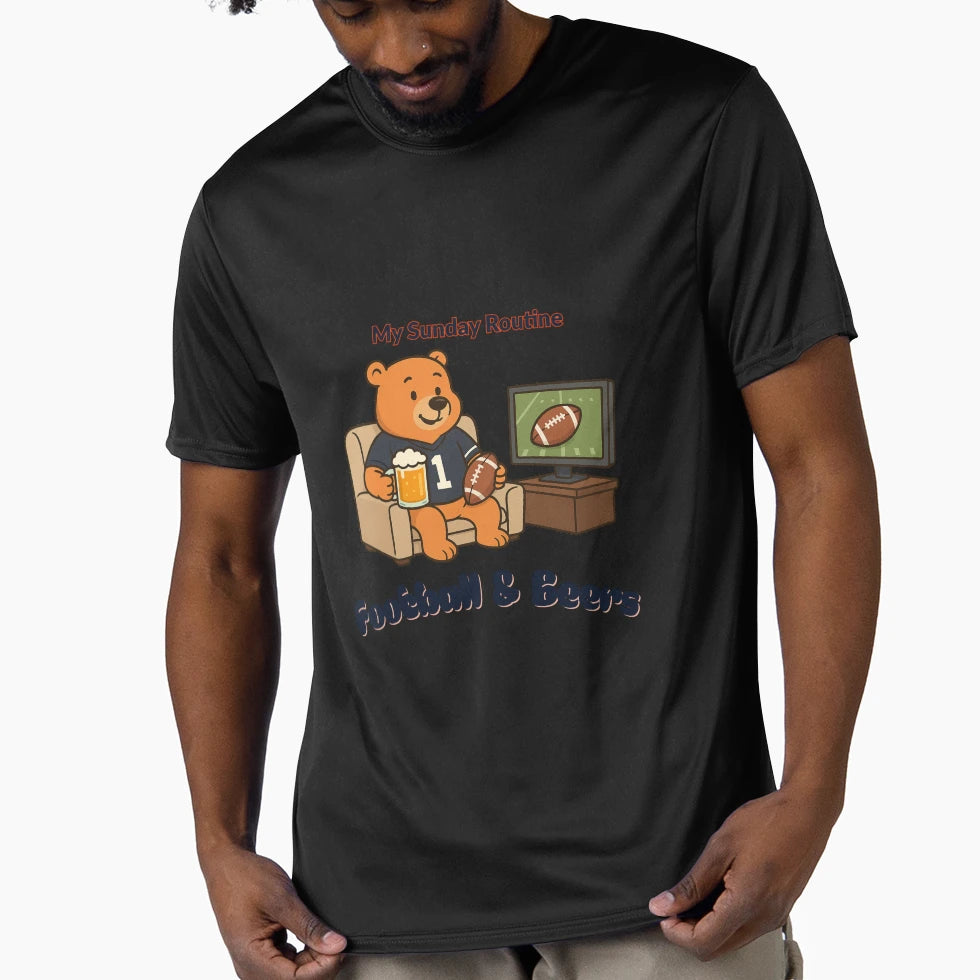 Intage Bears Football Beers Funny Game Day T-Shirt - Graphic Print Unisex - T-Shirt, Sweatshirt, Hoodie