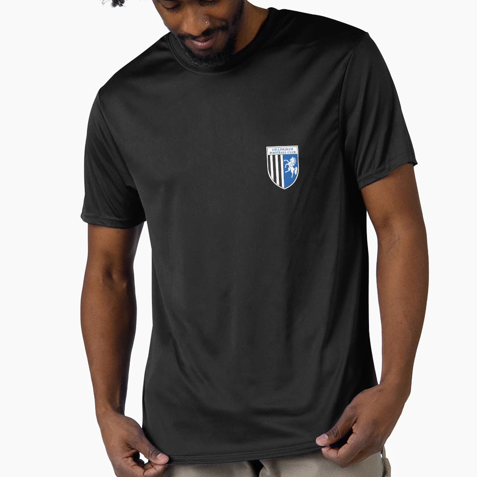 Gillingham Fc Logo Stripes T-Shirt - Graphic Print for Adults - T-Shirt, Sweatshirt, Hoodie
