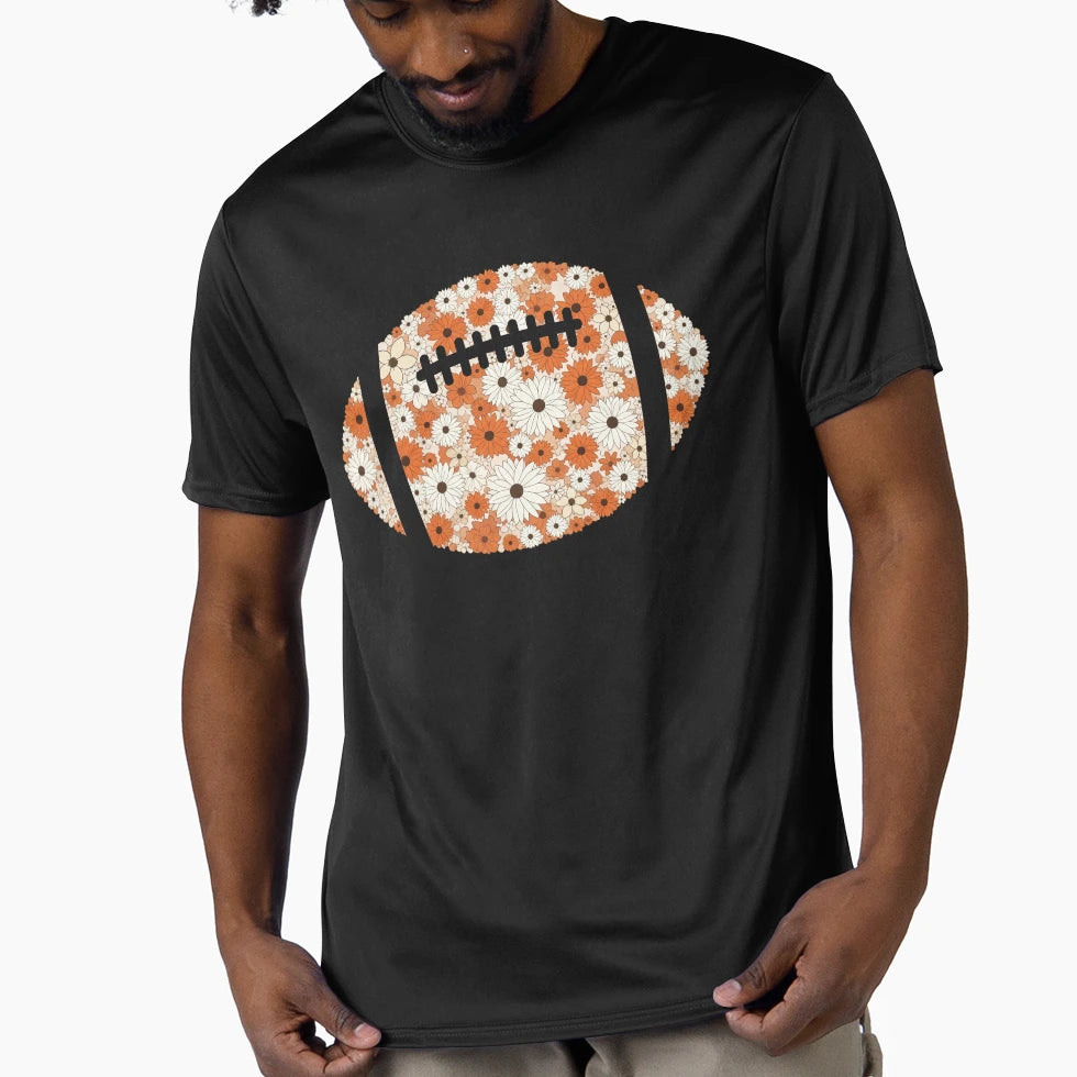 Floral Fall Football T-Shirt - Unique Graphic Men Women - T-Shirt, Sweatshirt, Hoodie