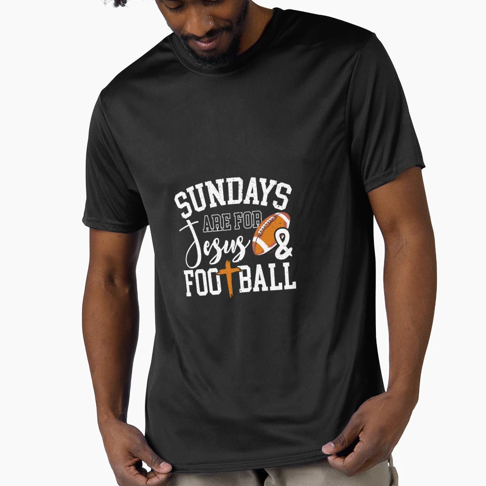 Sundays Are Jesus And Football T-Shirt - Fun Novelty Design for Adults - T-Shirt, Sweatshirt, Hoodie
