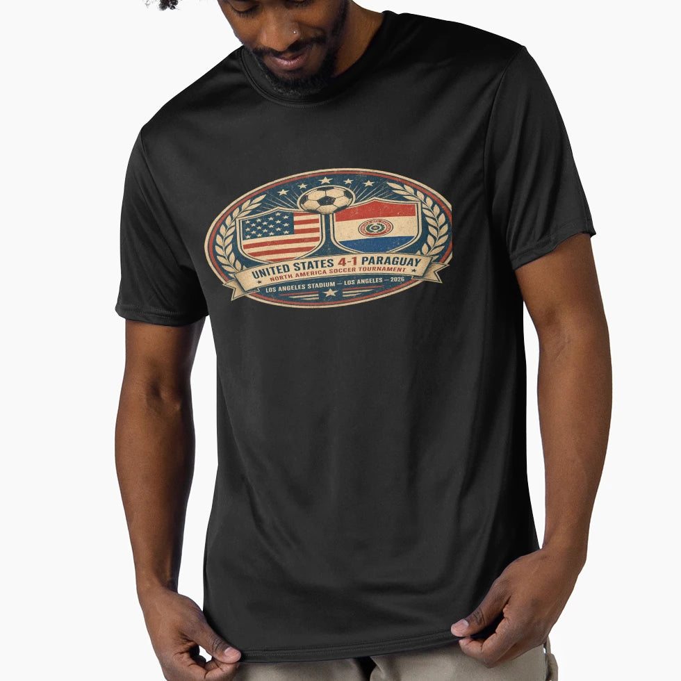Usa Paraguay Soccer Cup Badge 2026 T-Shirt - Fun Novelty Design Unisex - T-Shirt, Sweatshirt, Hoodie