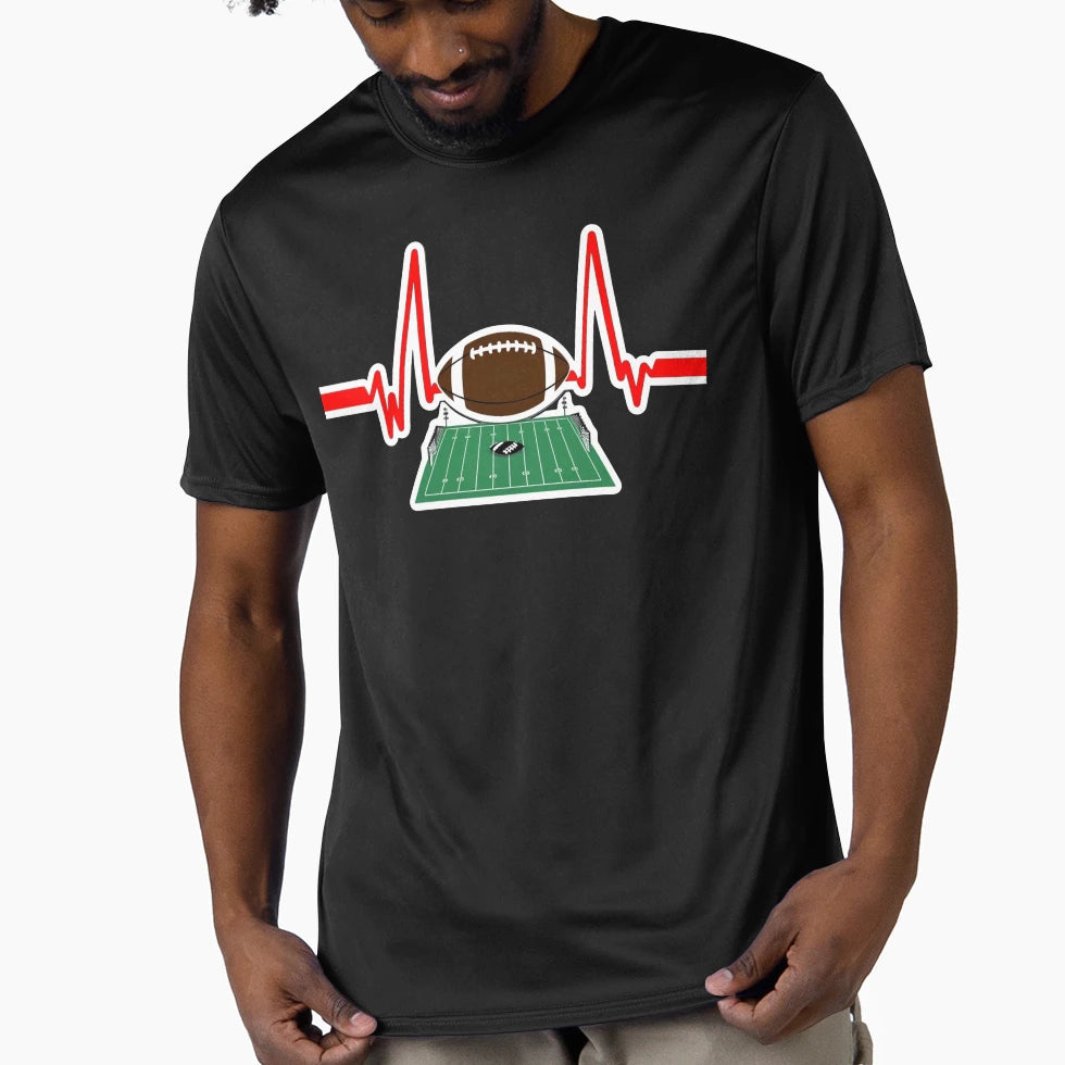 Heartbeat Football Passionate Football T-Shirt - Trendy Graphic Men Women - T-Shirt, Sweatshirt, Hoodie
