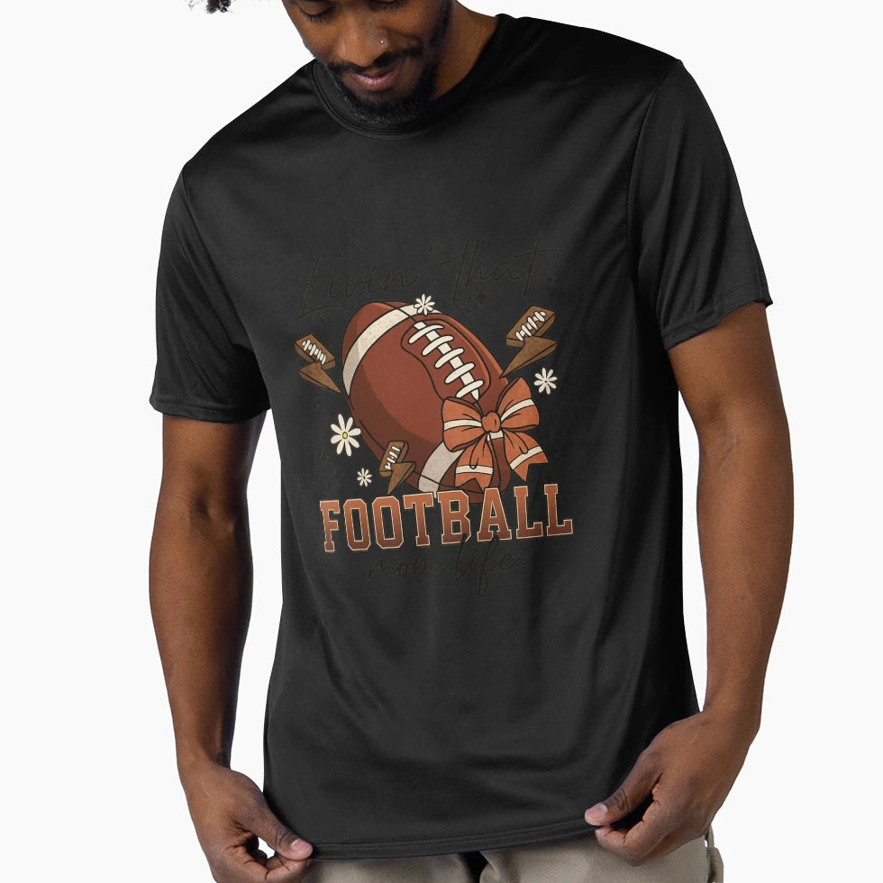 Livin That Football Mom Life Game Day T-Shirt - Unique Graphic for Adults - T-Shirt, Sweatshirt, Hoodie