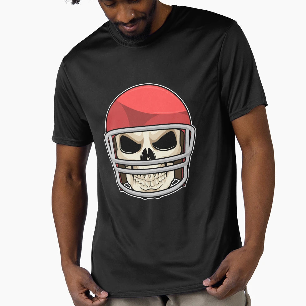 Skull Football Helmet T-Shirt - Fun Novelty Design Men Women - T-Shirt, Sweatshirt, Hoodie