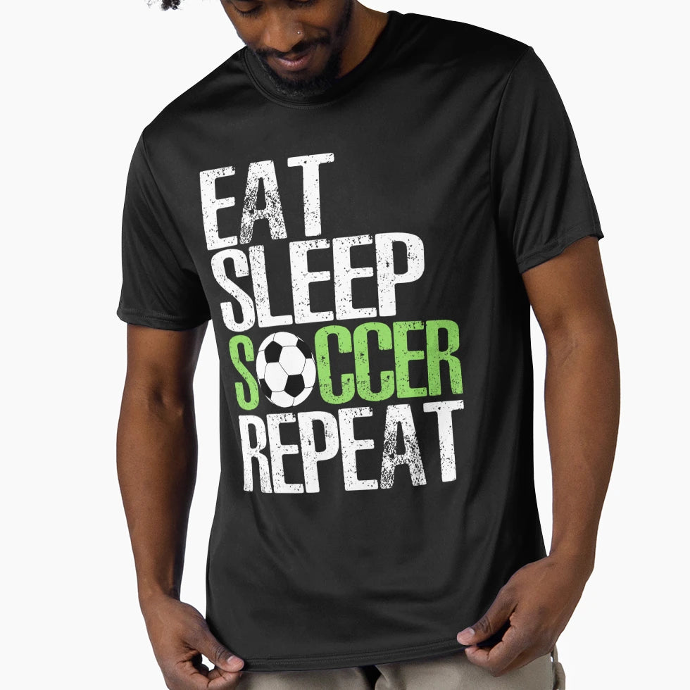Eat Sleep Soccer Repea Sport Player T-Shirt - Unique Graphic for Adults - T-Shirt, Sweatshirt, Hoodie
