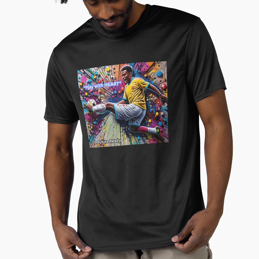 Soccer Play Heart T-Shirt - Fun Novelty Design Men Women - T-Shirt, Sweatshirt, Hoodie