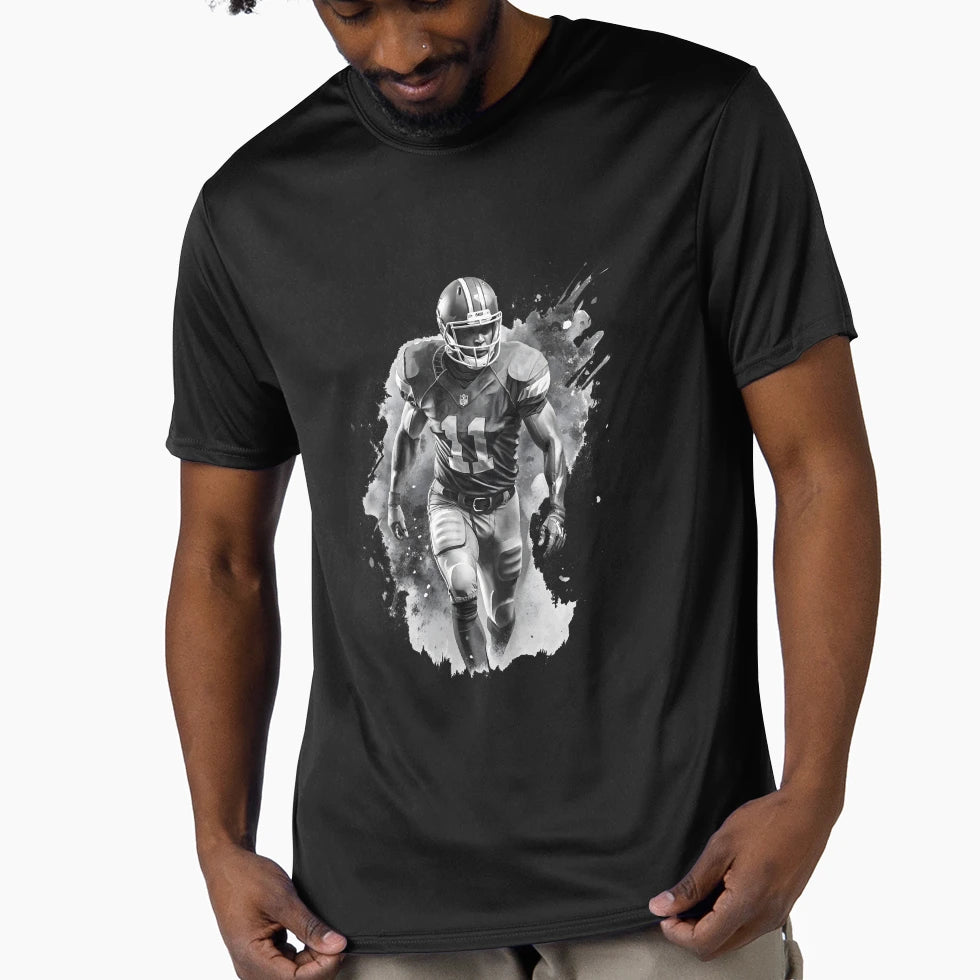American Football Player Black And White T-Shirt - Trendy Graphic Men Women - T-Shirt, Sweatshirt, Hoodie
