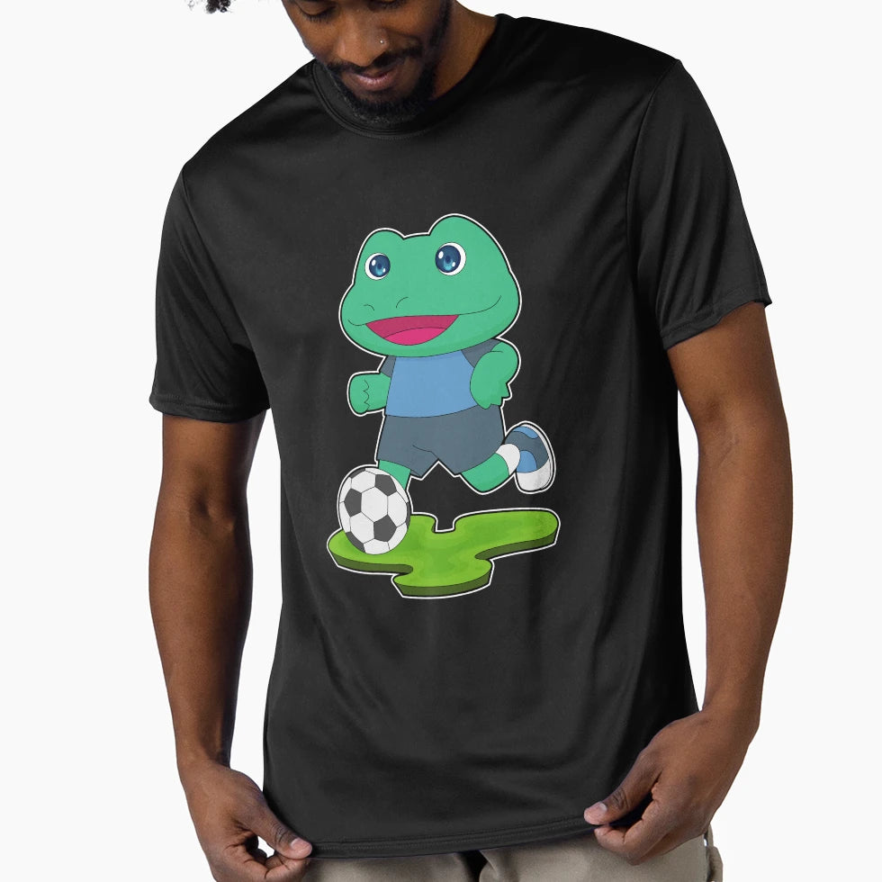 Frog Soccer Player Soccer T-Shirt - Minimalist Print Unisex - T-Shirt, Sweatshirt, Hoodie