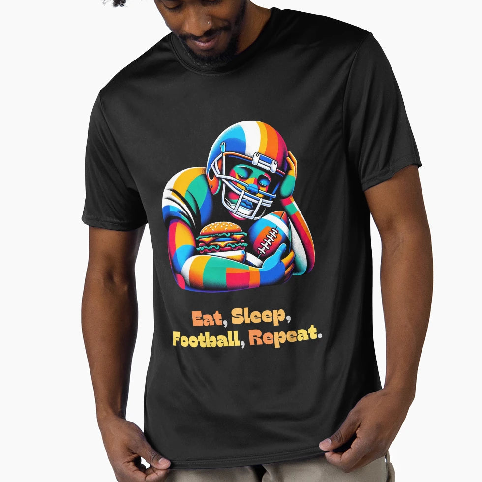 Eat Sleep Football Repeat T-Shirt - Streetwear Style Men Women - T-Shirt, Sweatshirt, Hoodie